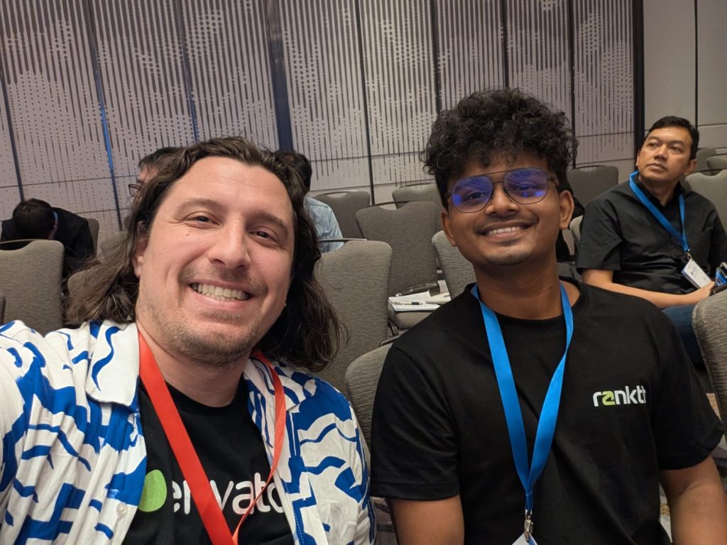 With conference attendees